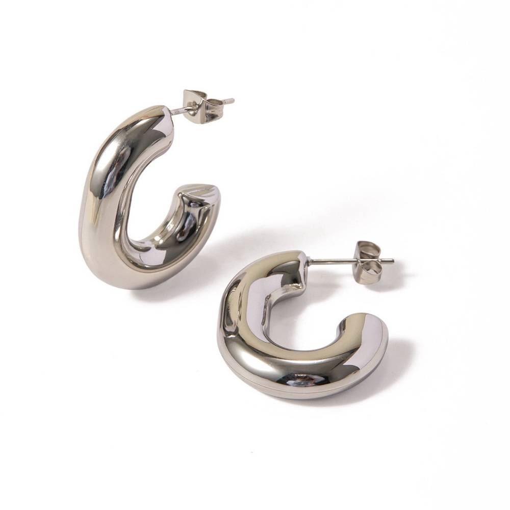 NEW💎Silver Chunky Hoop Earrings*Waterproof Earrings*Minimalist Everyday*ML